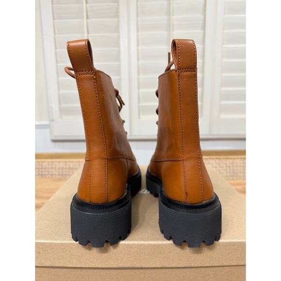 Madewell The Rayna Lace-Up Boot English Saddle Leather Size 5.5 NIB Combat Boot - Picture 10 of 16